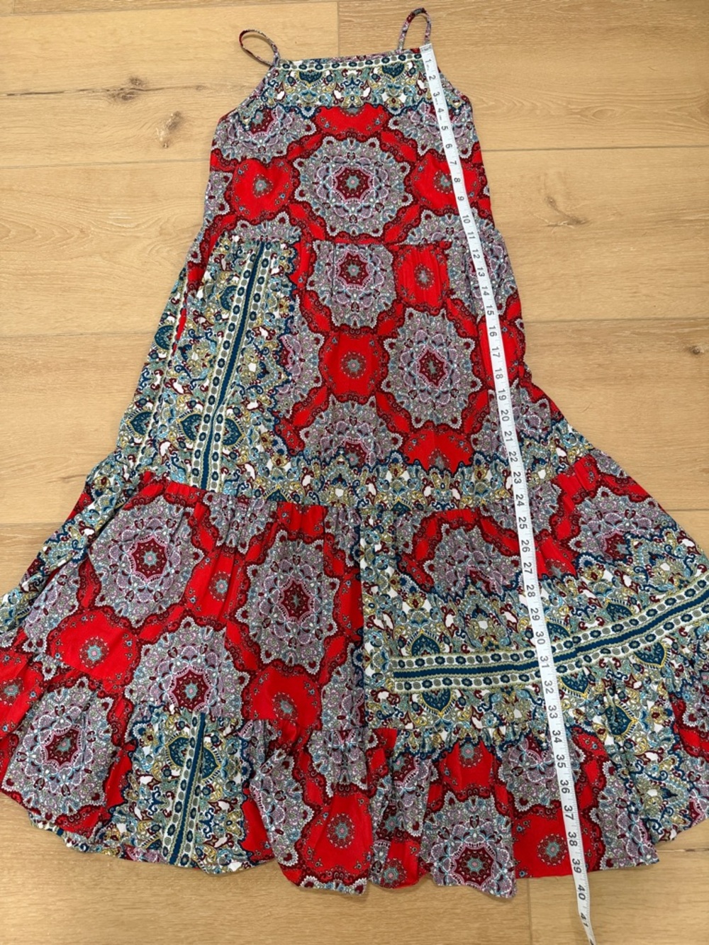 BOG Collective Red Boho Medallion Print Midi Dress - Picture 6 of 8